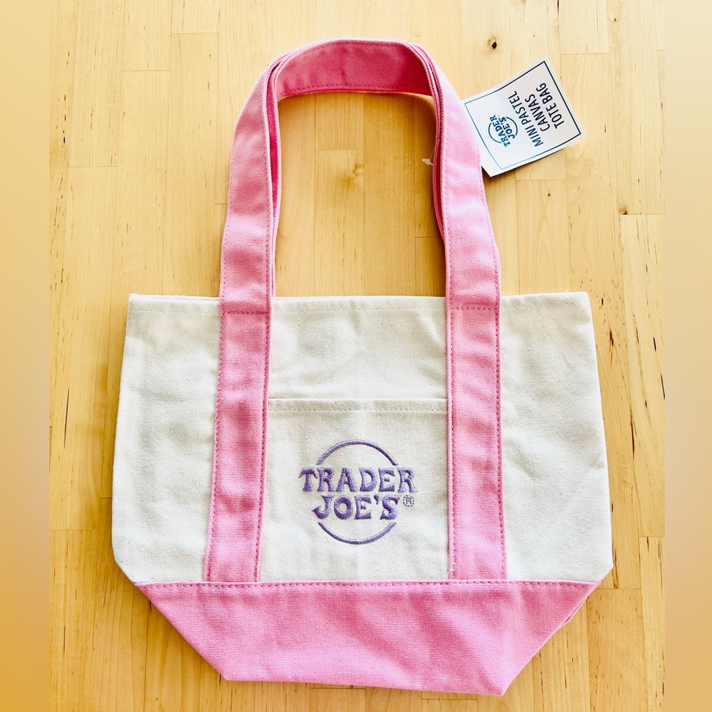 Trader Joe’s Mini Canvas Tote Bag 💖 Pink